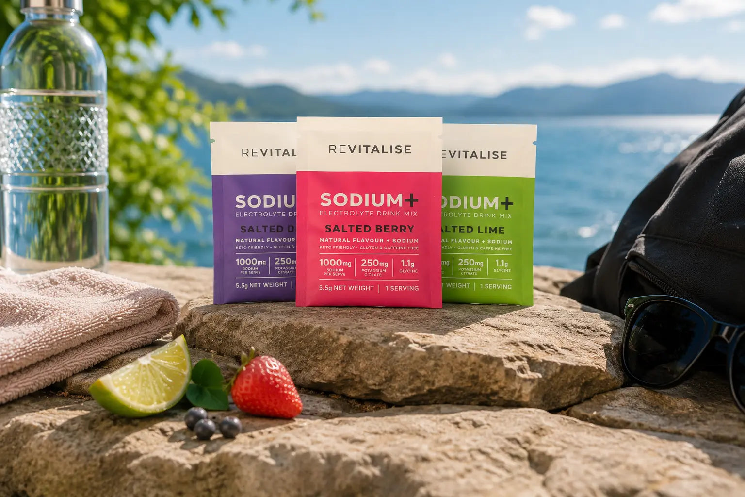 1000mg sodium electrolytes sachets by ReVitalise Sodium+